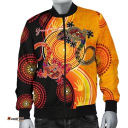 Aboriginal Personalised Men's Bomber Jacket - Couple Aboriginal Lizards