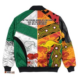 Anzac Day Australia - New Zealand Mix Bomber Jacket