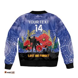 Custom Kangaroos Football ANZAC Bomber Jacket Gallipoli Camouflage With Poppies