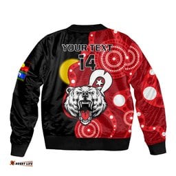 Custom Text And Number North Sydney Rugby NAIDOC Bomber Jacket Bears Indigenous For Our Elders