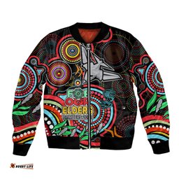 Bombers Football Aboriginal Art Bomber Jacket NAIDOC Indigenous Tribal