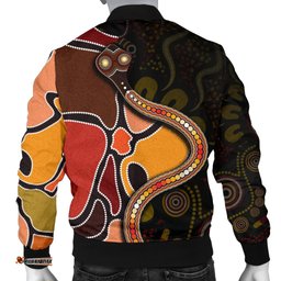 Bomber Jacket - Aboriginal Snake With Dot Painting