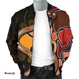 Bomber Jacket - Aboriginal Snake With Dot Painting