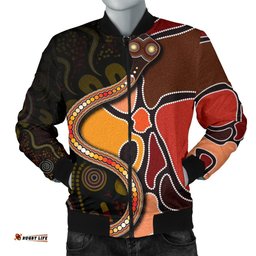 Bomber Jacket - Aboriginal Snake With Dot Painting