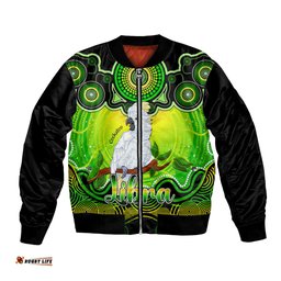 Personalised Australia Libra Cockatoo Zodiac Bomber Jacket Auz Astrology Aboriginal - Green