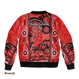 Melbourne Renegades Cricket Bomber Jacket Happy Australia Day Aboriginal Art