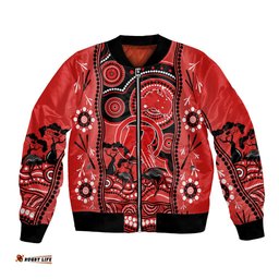 Melbourne Renegades Cricket Bomber Jacket Happy Australia Day Aboriginal Art