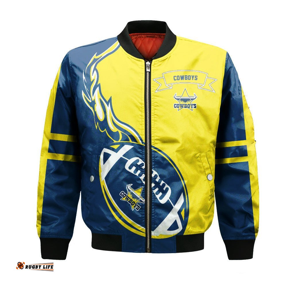 North Queensland Cowboys Bomber Jacket Flame Ball - NRL