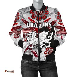 Dragons Women Bomber Jacket St. George Indigenous White