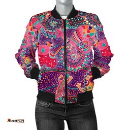 Bomber Jacket - Aboriginal Patterns Jacket Animal Art Bohemian