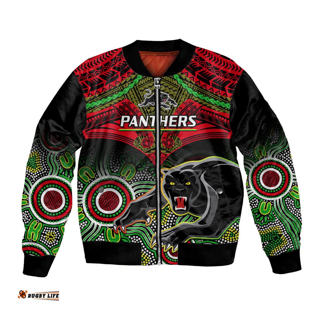 Panthers Rugby Bomber Jacket Penrith 1966 Aboriginal Mix Polynesian Pattern