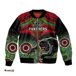 Panthers Rugby Bomber Jacket Penrith 1966 Aboriginal Mix Polynesian Pattern