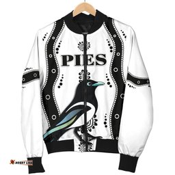 Collingwood Women Bomber Jacket Pies Indigenous - White