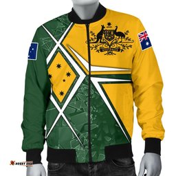 Men's Bomber Jacket - Aussie Flag Green