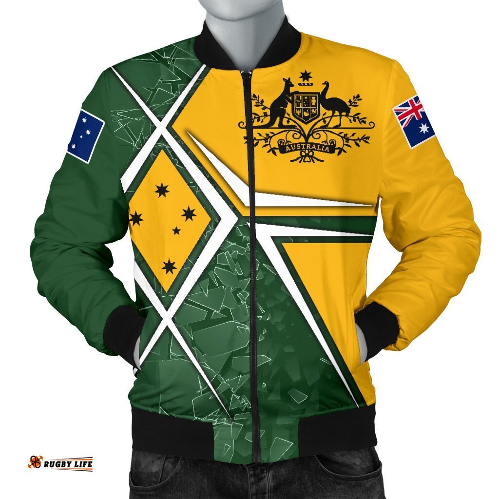 Men's Bomber Jacket - Aussie Flag Green