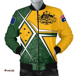 Men's Bomber Jacket - Aussie Flag Green