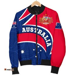 Aboriginal Bomber Jacket - Australia Flag and Coat of Arms - Men