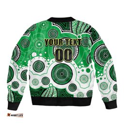 Custom Personalised And Number Raiders NRL Bomber Jacket Aboriginal Patterns