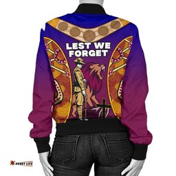Brisbane Women's Bomber Jacket Lions Anzac Day Gradients Style
