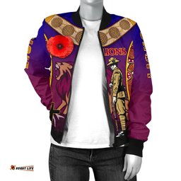 Brisbane Women's Bomber Jacket Lions Anzac Day Gradients Style