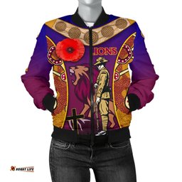 Brisbane Women's Bomber Jacket Lions Anzac Day Gradients Style