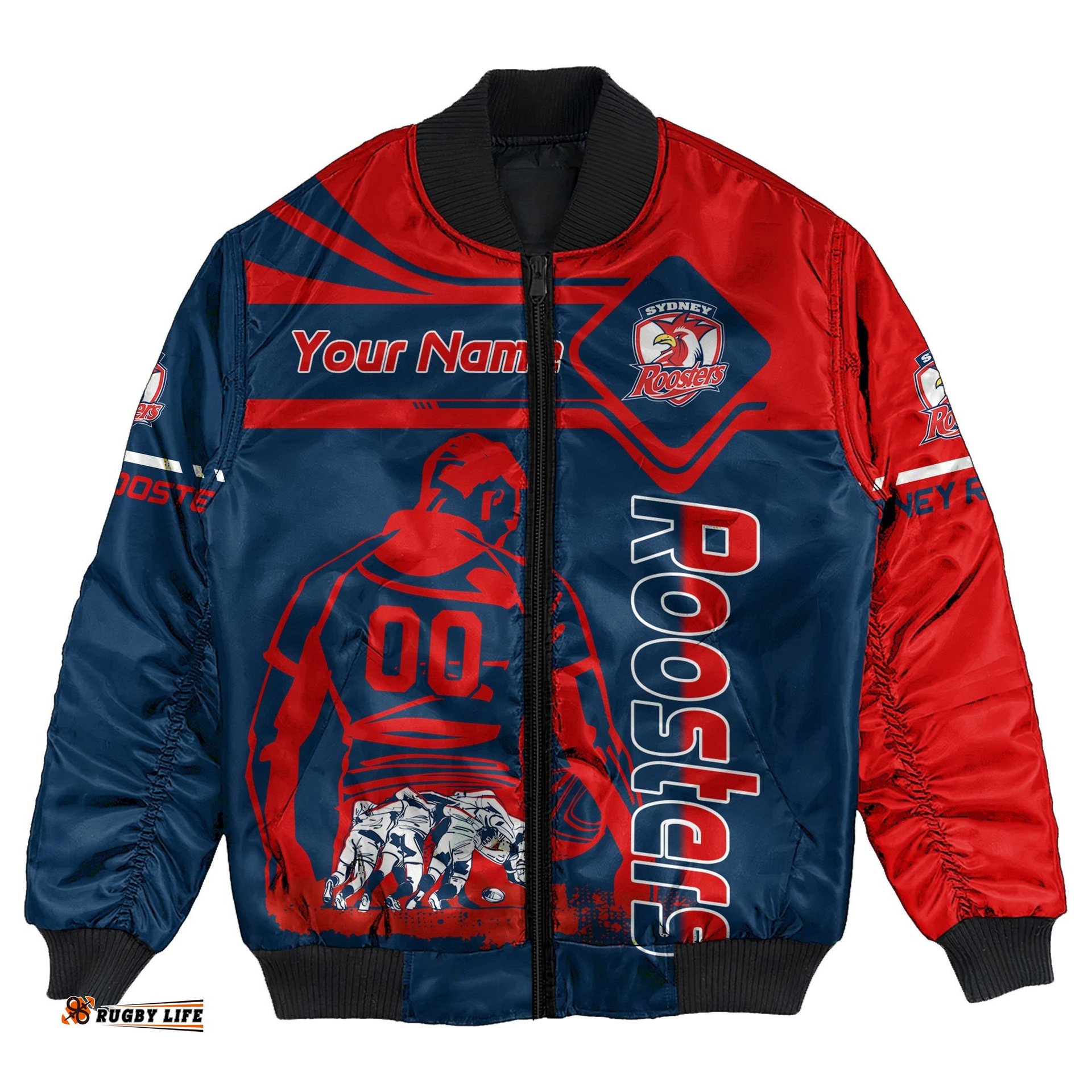 Sydney Roosters Bomber Jacket Personalized Pentagon Style- NRL