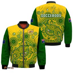 Australia Soccer Bomber Jacket Socceroos Kangaroo Aussie Indigenous National Color