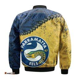 Parramatta Eels Bomber Jacket Grunge Polynesian Tattoo - NRL