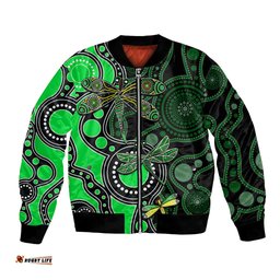 Aboriginal Dragonfly Bomber Jacket Green Style