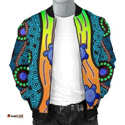 Men's Bomber Jacket - Aboriginal Turtle