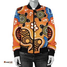 Aboriginal Women's Bomber Jacket - Indigenous Art Patterns Ver04