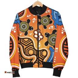 Aboriginal Women's Bomber Jacket - Indigenous Art Patterns Ver04