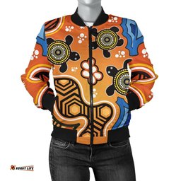 Aboriginal Women's Bomber Jacket - Indigenous Art Patterns Ver04