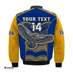 Custom Text And Number Eagles Football Bomber Jacket West Coast 1986 Aboriginal Sporty Style