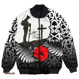 Anzac Day Poppy Remembrance Bomber Jacket