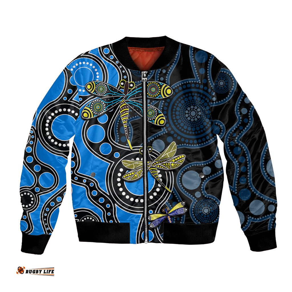 Aboriginal Dragonfly Bomber Jacket Blue Style