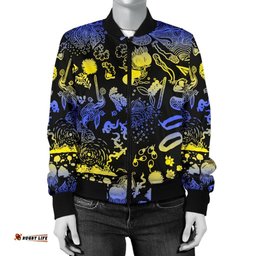 Australia Bomber Jacket - Australian Aboriginal Golden Wattle - Women