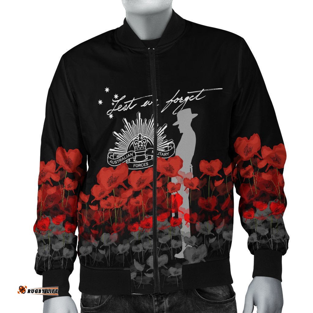 Anzac Day Men's Bomber Jacket - Remember Them