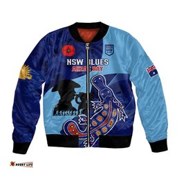 Custom NSW Blues ANZAC Day Bomber Jacket Australian Platypus Mix Camouflage