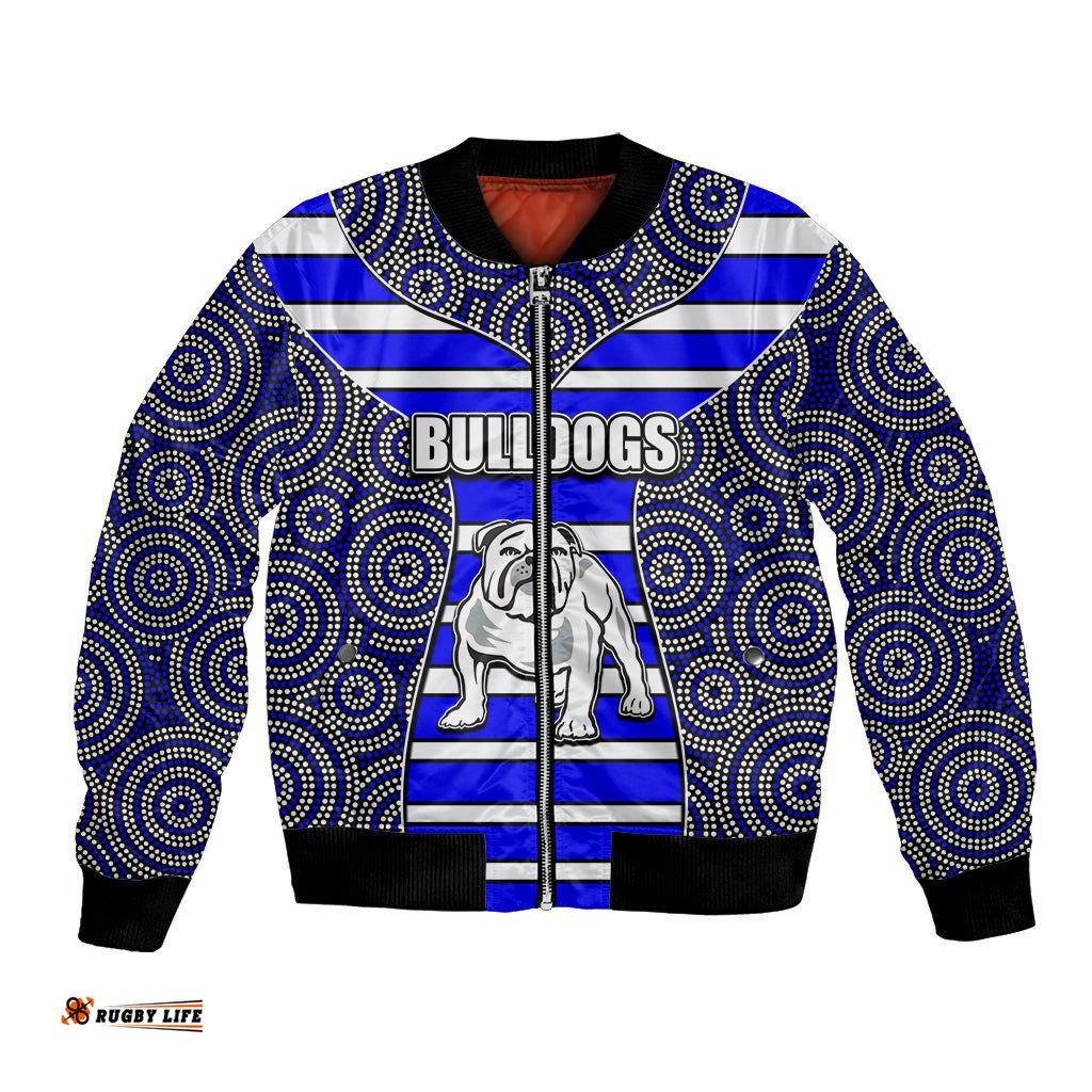 NRL - Bulldogs Bomber Jacket Mix Dot Aboriginal
