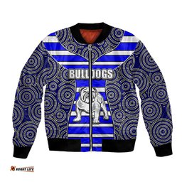 NRL - Bulldogs Bomber Jacket Mix Dot Aboriginal