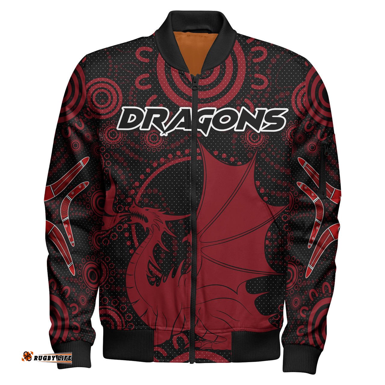 St. George Rugby Bomber Jacket - Custom Indigenous Dragons Bomber Jacket RLT13