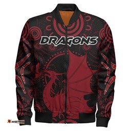 St. George Rugby Bomber Jacket - Custom Indigenous Dragons Bomber Jacket RLT13
