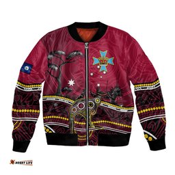 June 6 Queensland Day Bomber Jacket Australian Aboriginal Art