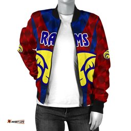 Adelaide Women's Bomber Jacket Rams Merino Original - Red