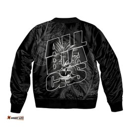 Maori Face Tattoo All Black Rugby Bomber Jacket