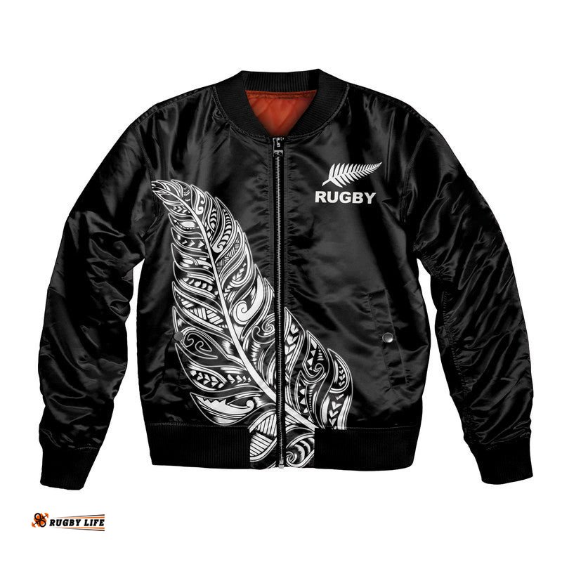 Maori Face Tattoo All Black Rugby Bomber Jacket