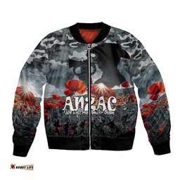 Anzac Day Bomber Jacket Soldier Poppy Vibe