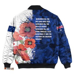 Anzac Day Silhouette Soldier Bomber Jacket
