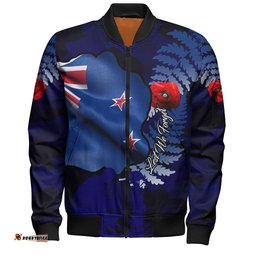 Australia Anzac Day Custom Bomber Jacket - Lest We Forget Poppy Flag Bomber Jacket
